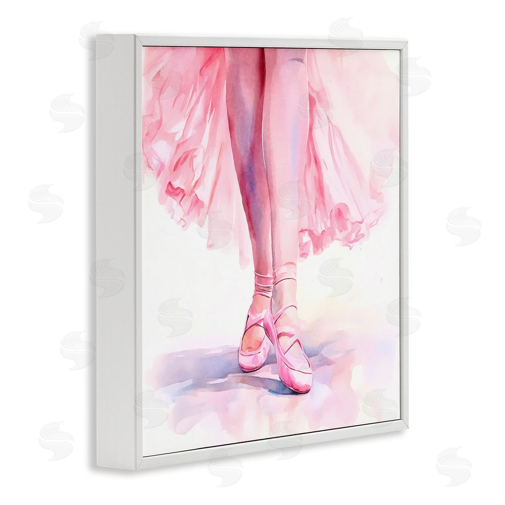 Andrea Haase Ballerina with Pink Pointe Shoes White Framed Giclee Wall Art Print