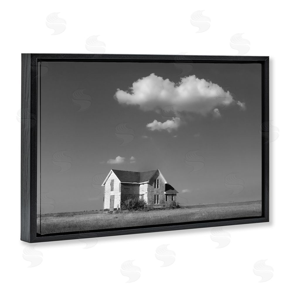 Steve Toole Solitary Erstwhile Cottage Black Floating Frame Canvas Wall Art Print