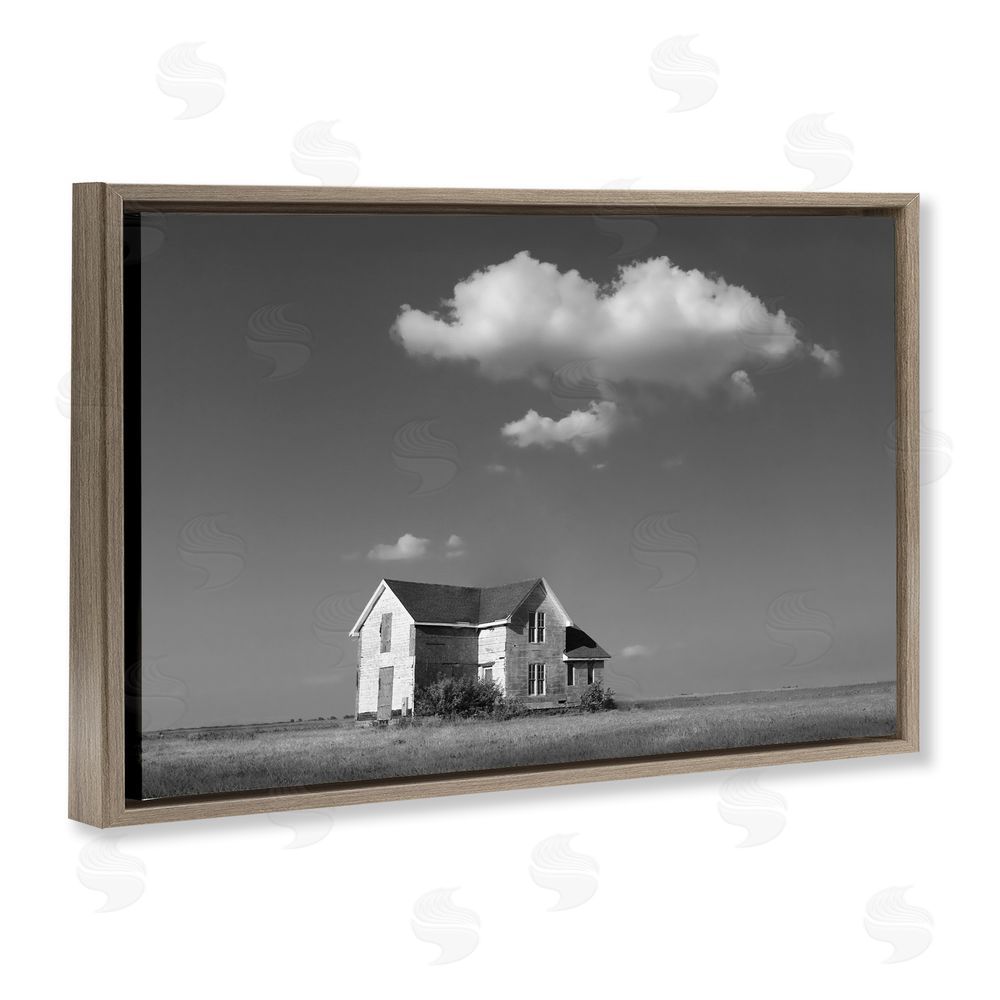 Steve Toole Solitary Erstwhile Cottage Brown Floating Frame Canvas Wall Art Print