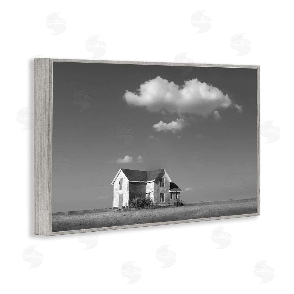 Steve Toole Solitary Erstwhile Cottage Gray Framed Giclee Wall Art Print
