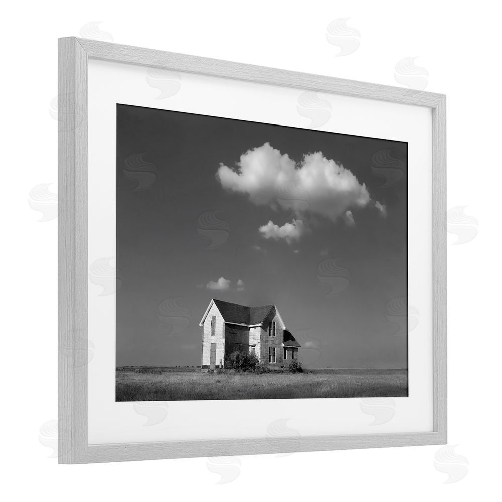 Steve Toole Solitary Erstwhile Cottage Gray Framed Print Under Glass Wall Art