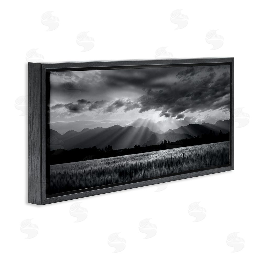 Steve Toole Mountain Morning Sunbeams Black Floating Frame Canvas Wall Art Print