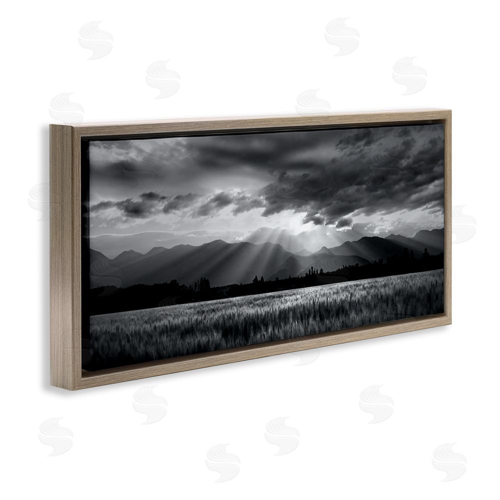 Steve Toole Mountain Morning Sunbeams Brown Floating Frame Canvas Wall Art Print