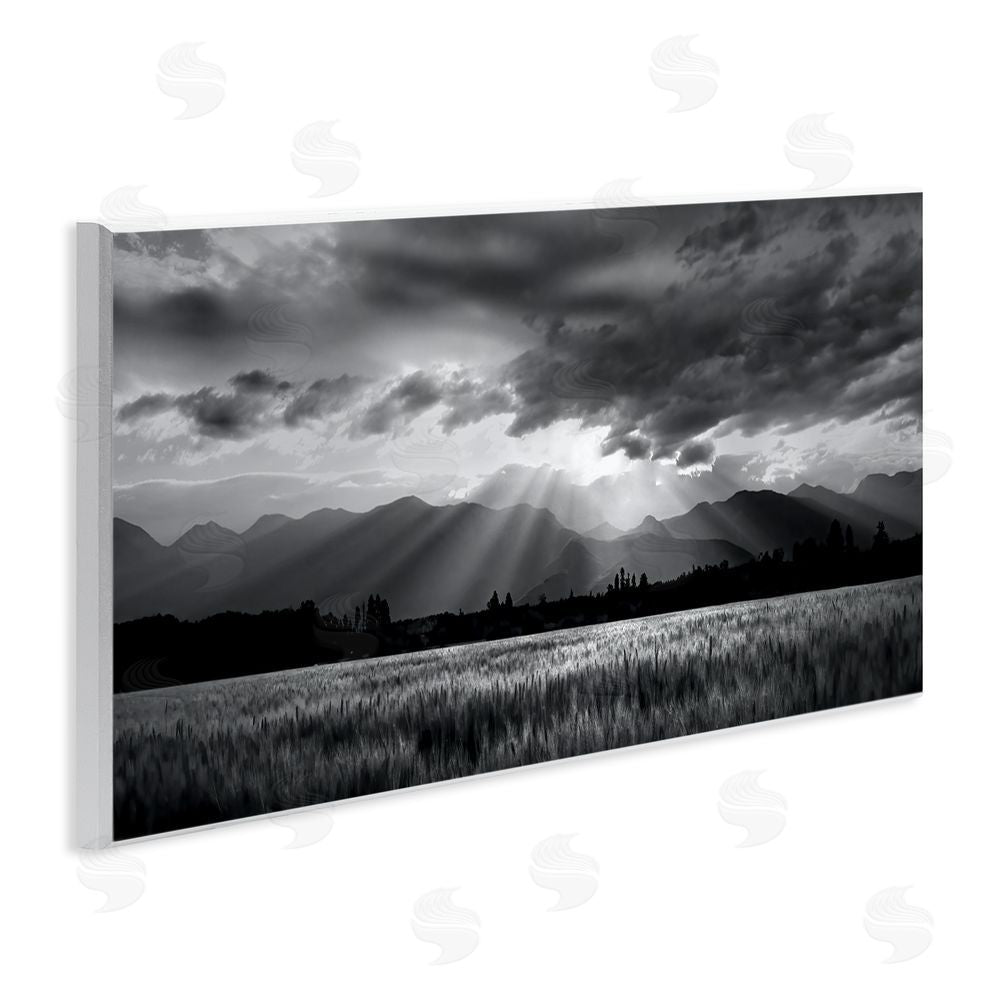 Steve Toole Mountain Morning Sunbeams Wooden Wall Plaque Art Print