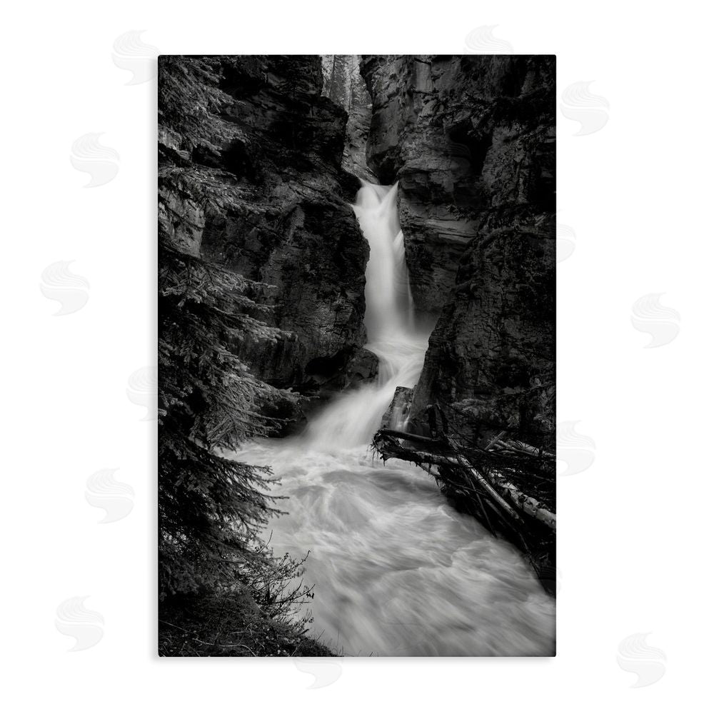 Jon Evan Banff National Park Waterfall Stretched Canvas Wall Art Print