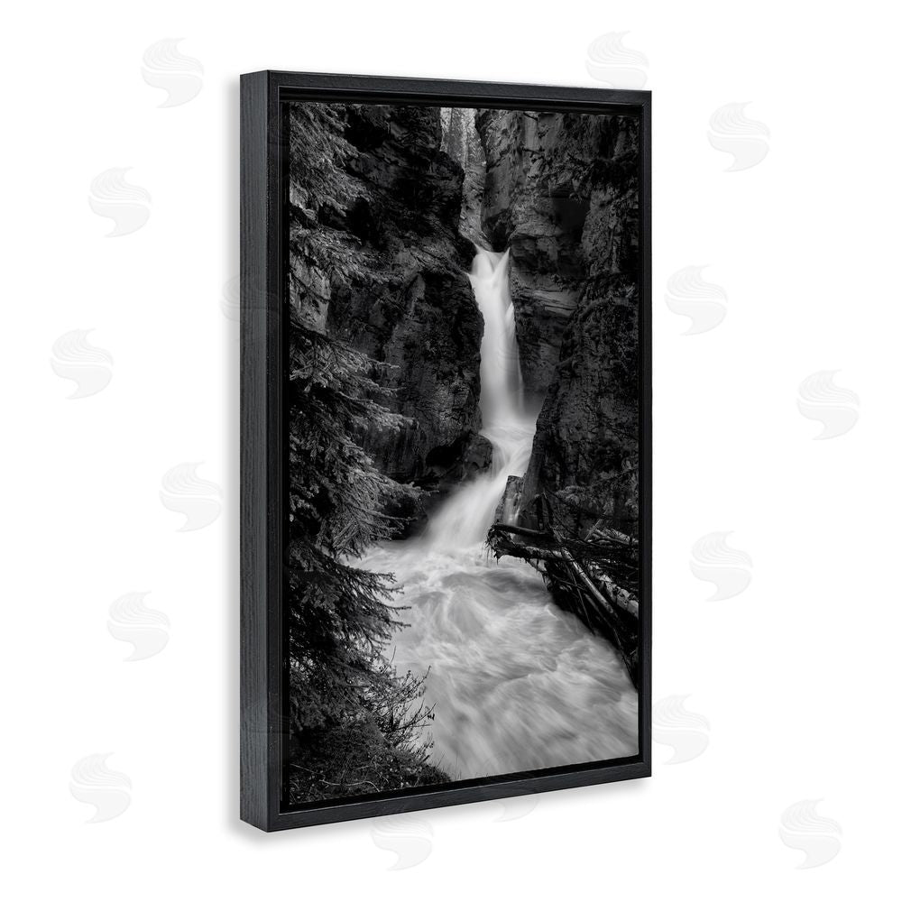 Jon Evan Banff National Park Waterfall Black Floating Frame Canvas Wall Art Print
