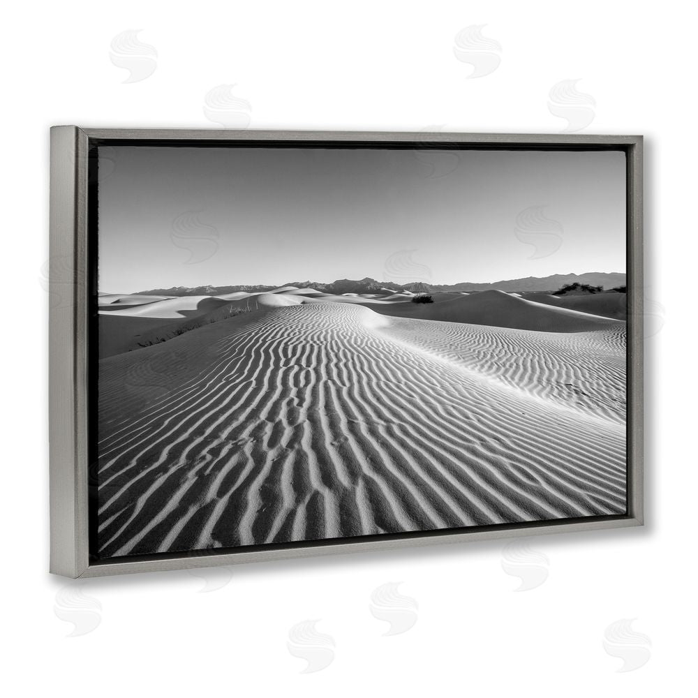 Jon Evan Sand Waves In The Distance Gray Floating Frame Canvas Wall Art Print