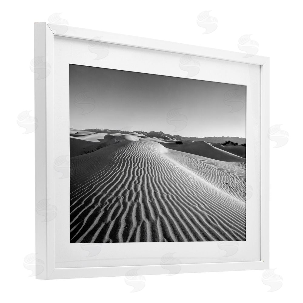 Jon Evan Sand Waves In The Distance White Framed Print Under Glass Wall Art