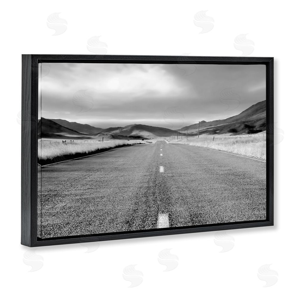Steve Toole Open Road Through Rolling Hills Black Floating Frame Canvas Wall Art Print