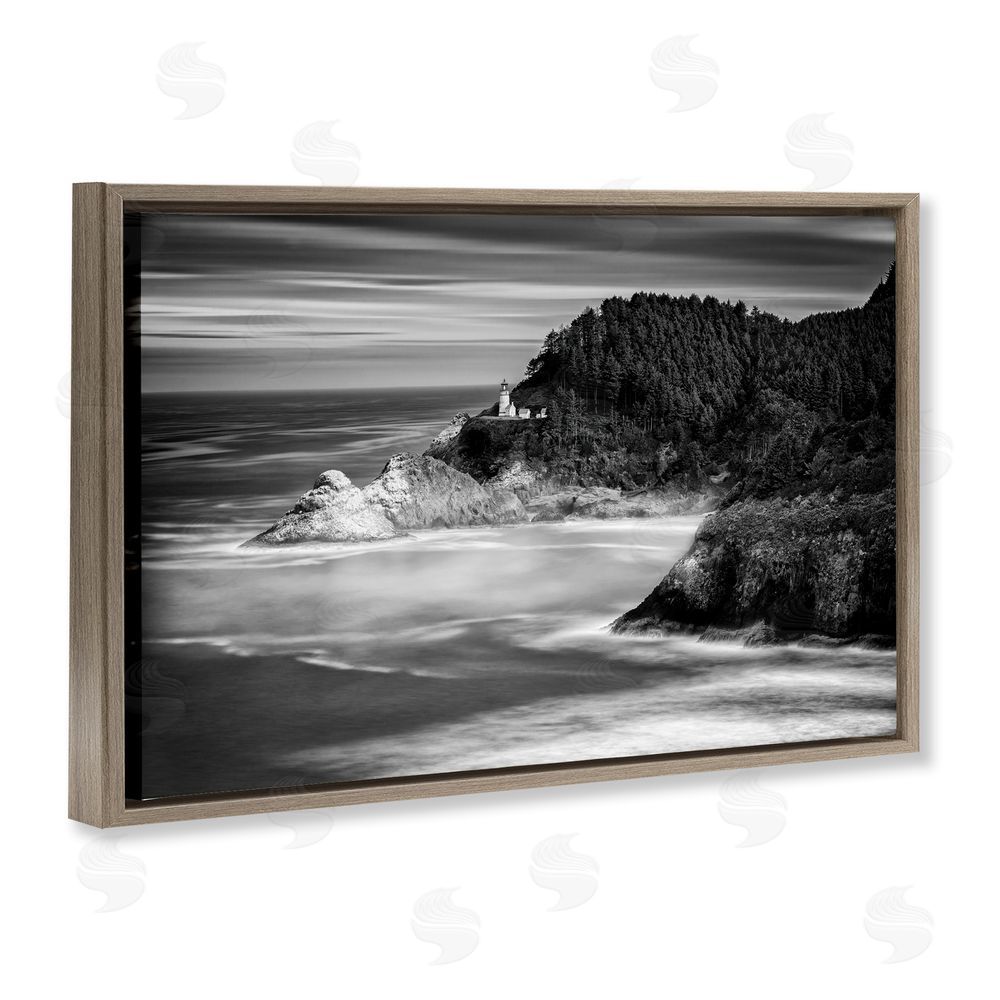 Rick Berk Perched Above The Pacific Brown Floating Frame Canvas Wall Art Print