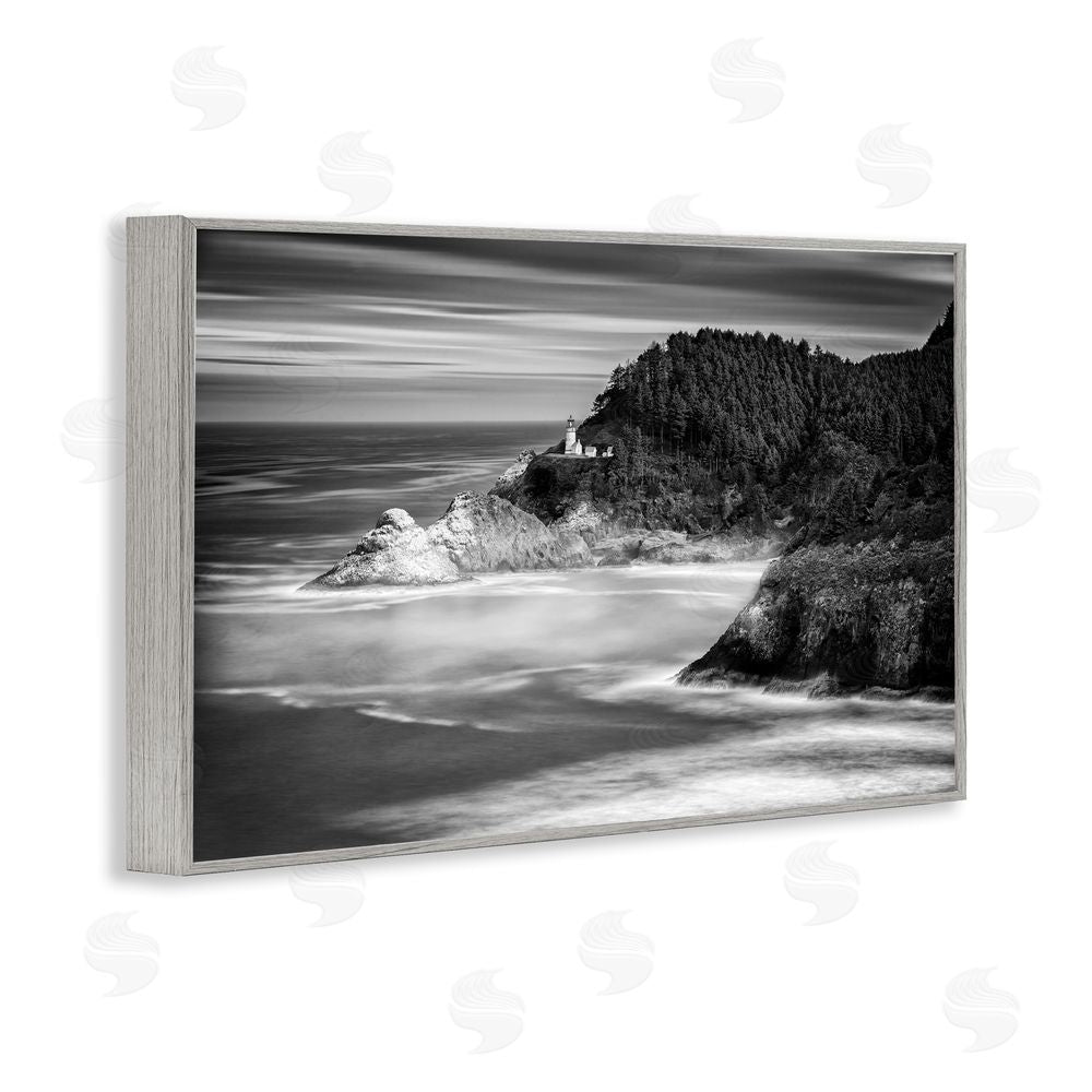 Rick Berk Perched Above The Pacific Gray Framed Giclee Wall Art Print