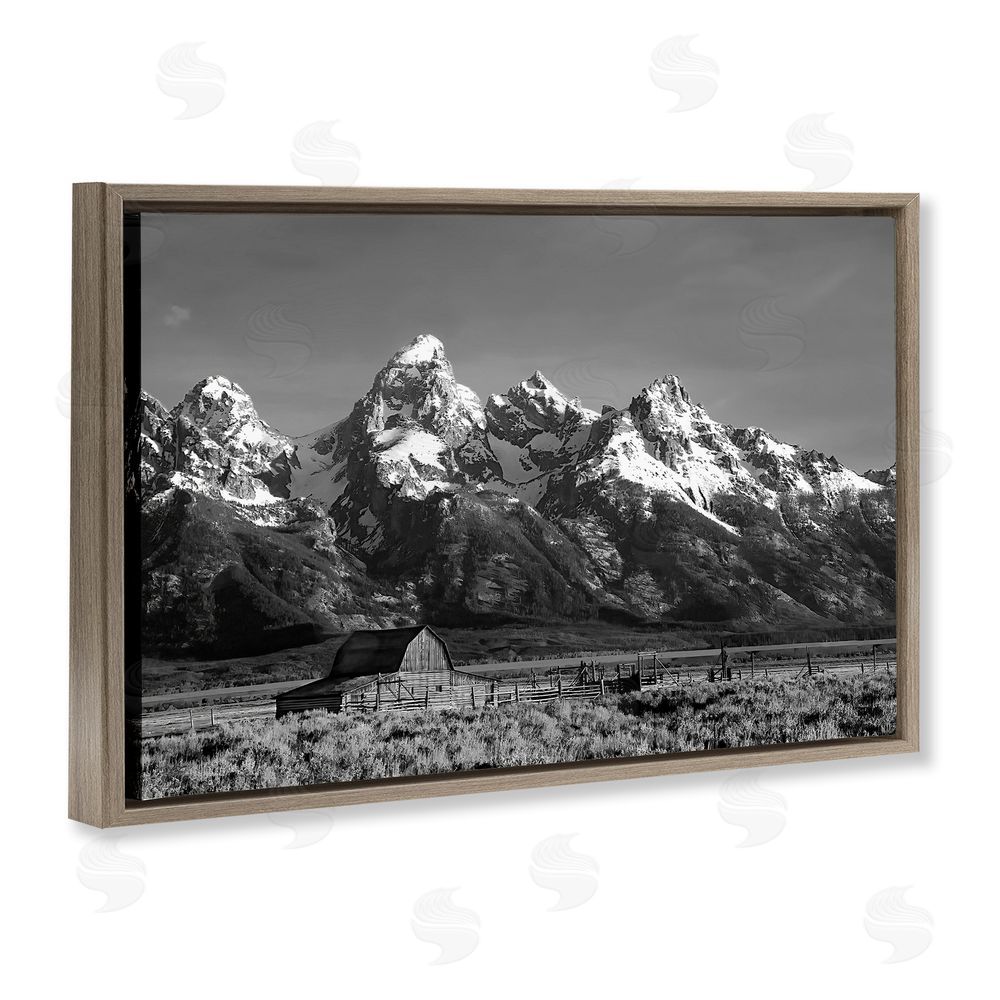 Steve Toole John Moulton Barn Landscape Brown Floating Frame Canvas Wall Art Print