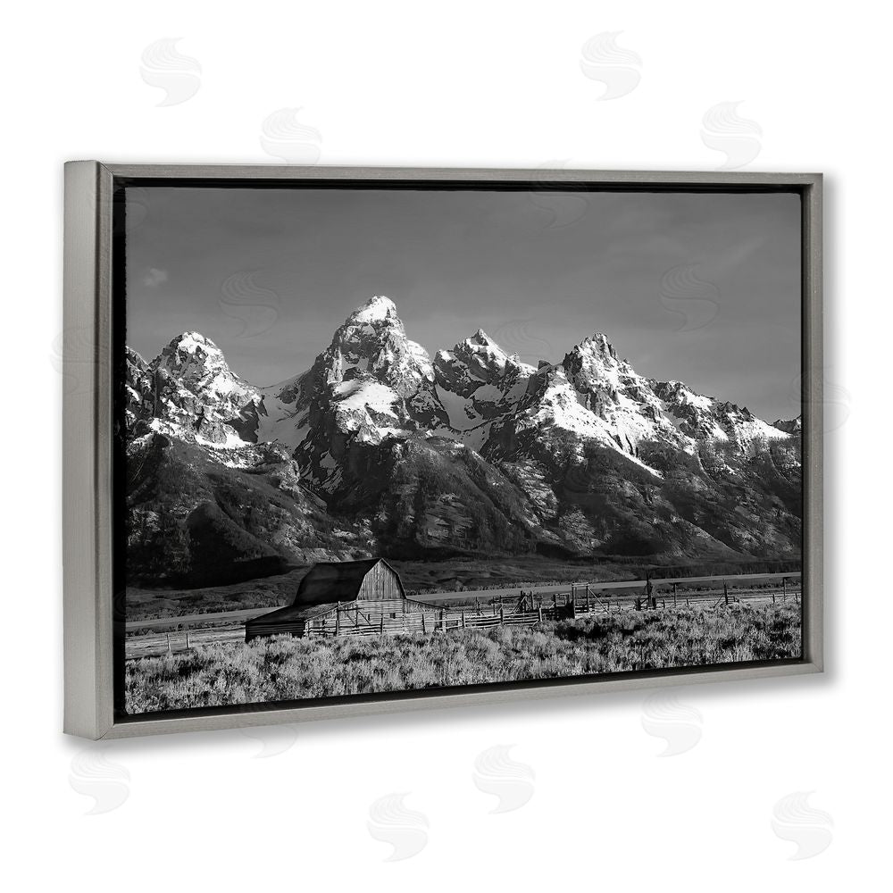 Steve Toole John Moulton Barn Landscape Gray Floating Frame Canvas Wall Art Print