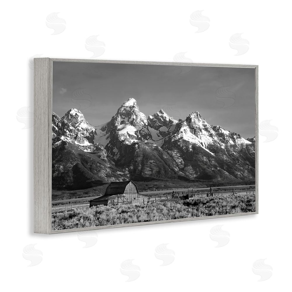 Steve Toole John Moulton Barn Landscape Gray Framed Giclee Wall Art Print