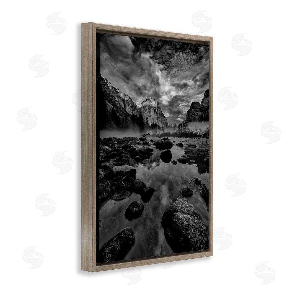Jon Evan Morning in Yosemite Valley Brown Floating Frame Canvas Wall Art Print