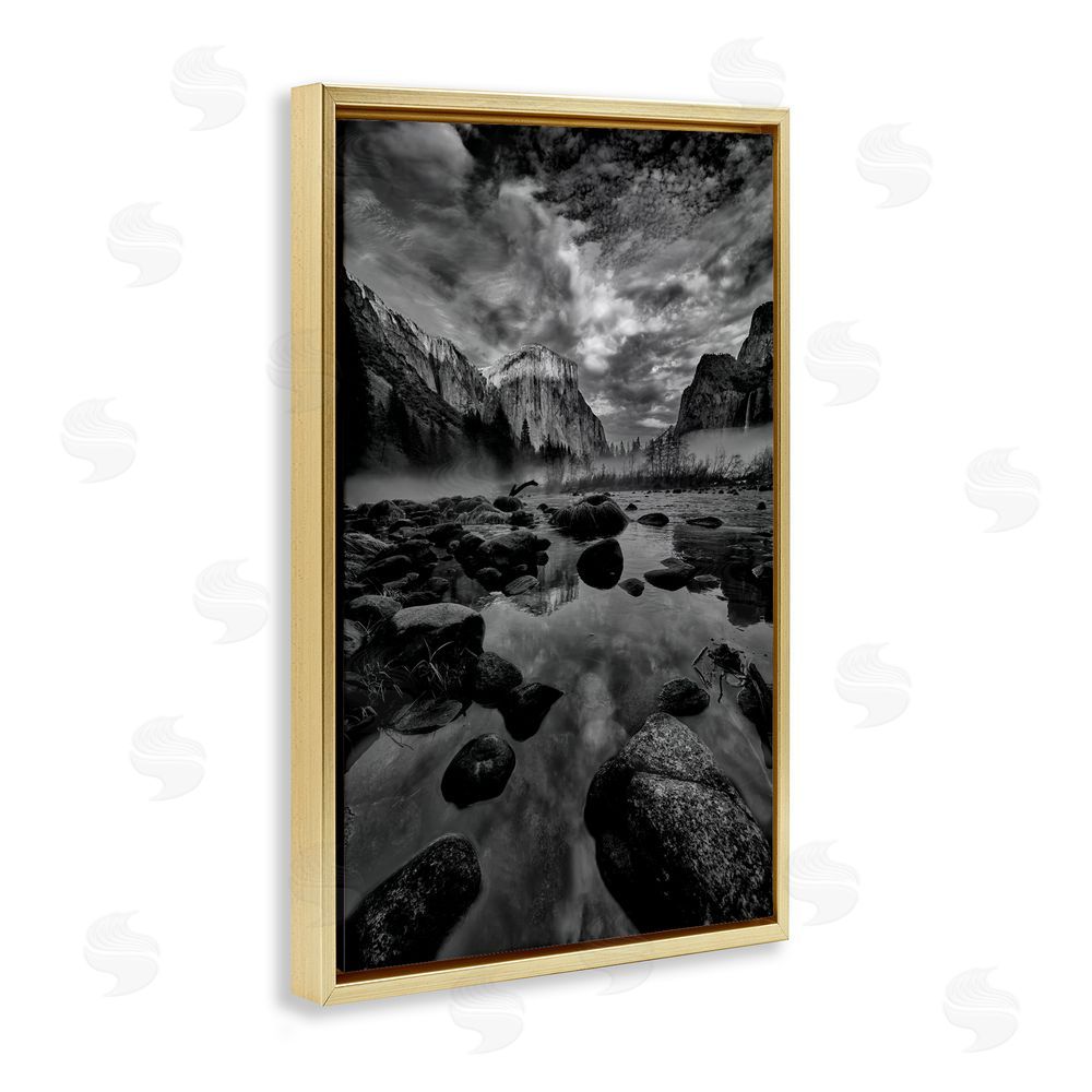 Jon Evan Morning in Yosemite Valley Gold Floating Frame Canvas Wall Art Print
