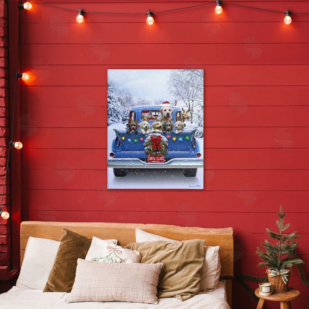 Jadei Graphics Christmas Tailgate Puppies Canvas Art on Wall