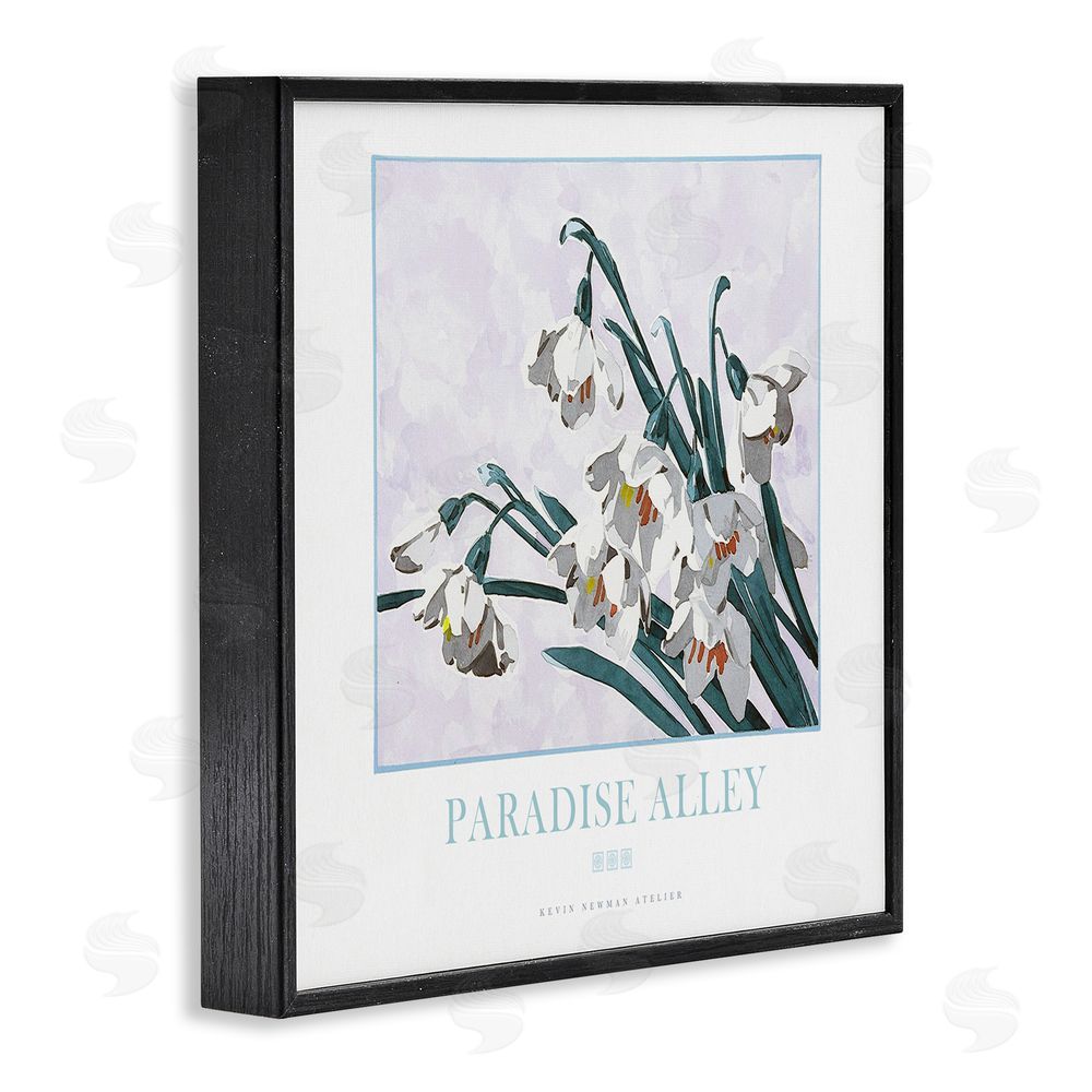 Jadei Graphics Paradise Alley White Spring Blooms Black Framed Giclee Wall Art Print