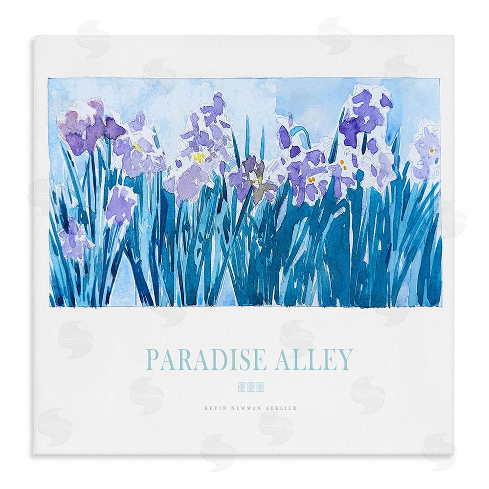 Jadei Graphics Paradise Alley Purple Irises Stretched Canvas Wall Art Print