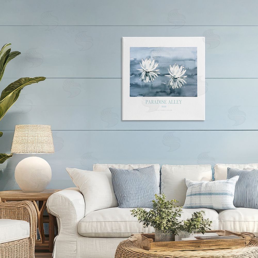 Jadei Graphics Paradise Alley Water Lilies Stretched Canvas Wall Art in Room