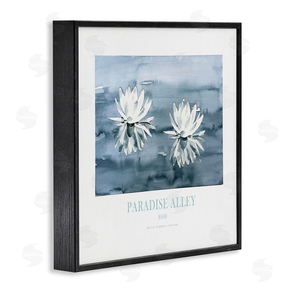 Jadei Graphics Paradise Alley Water Lilies Black Framed Giclee Wall Art Print