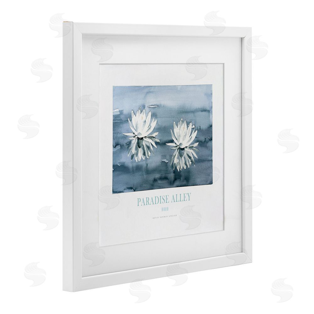 Jadei Graphics Paradise Alley Water Lilies White Framed Print Under Glass Wall Art
