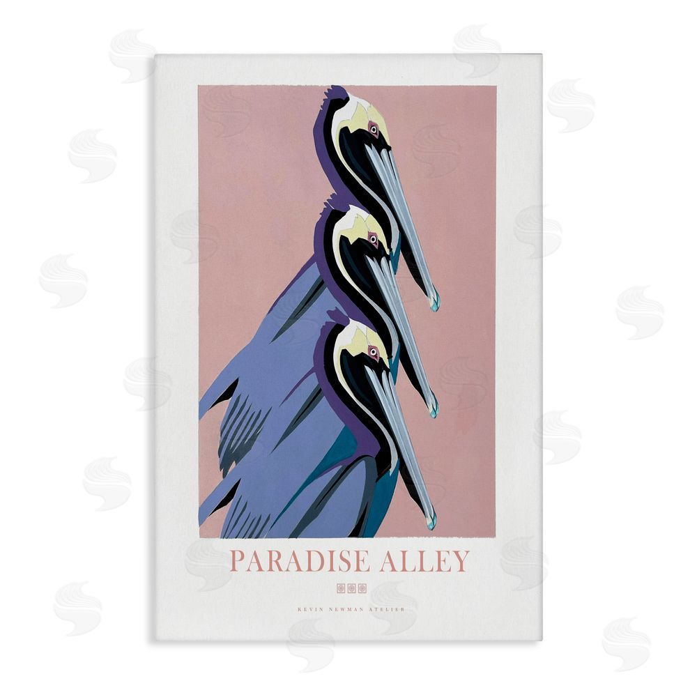Jadei Graphics Paradise Alley Pelican Trio Stretched Canvas Wall Art Print