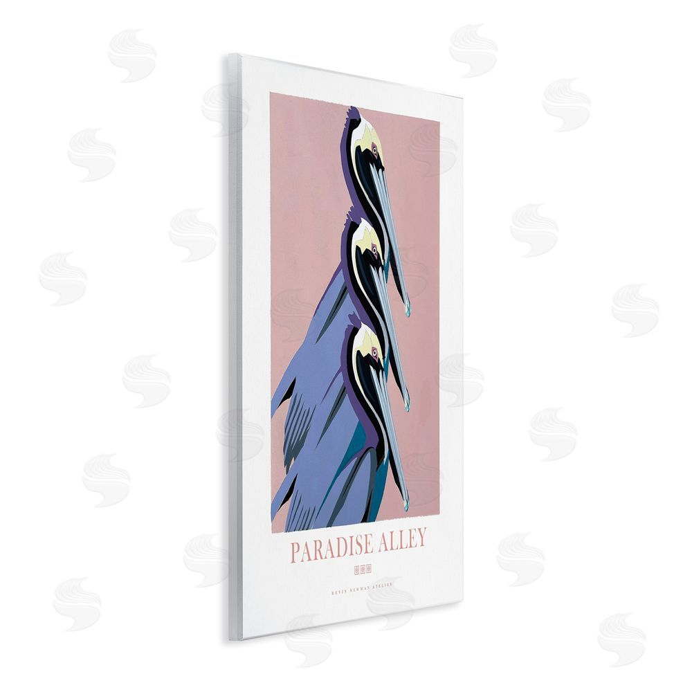 Jadei Graphics Paradise Alley Pelican Trio Wooden Wall Plaque Art Print