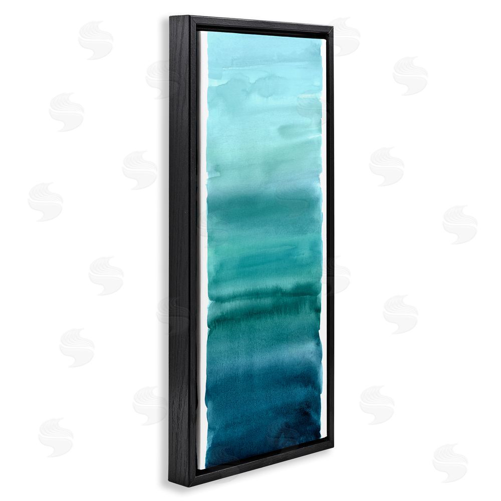 Allie Corbin Cerulean Blend Gradient Black Floating Frame Canvas Wall Art Print