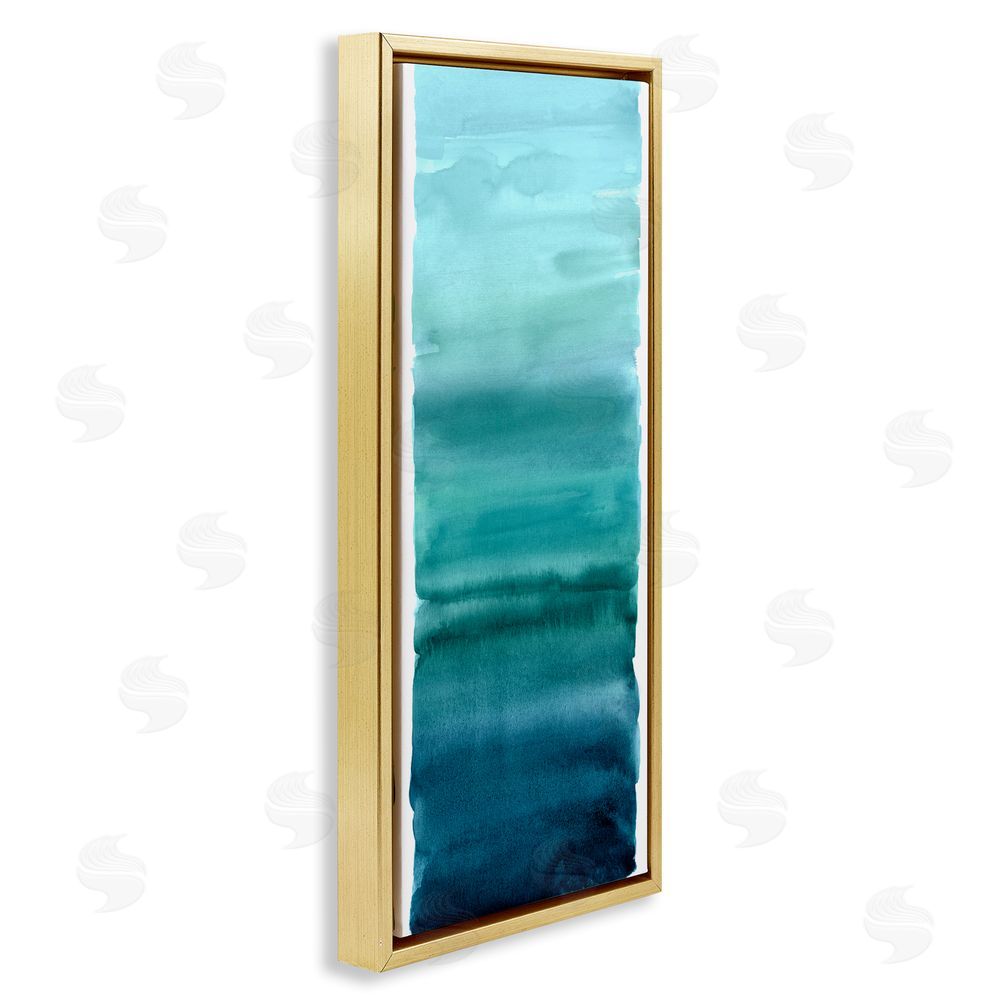 Allie Corbin Cerulean Blend Gradient Gold Floating Frame Canvas Wall Art Print