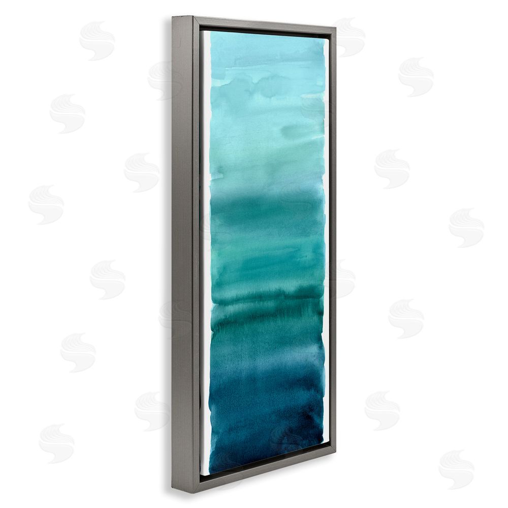 Allie Corbin Cerulean Blend Gradient Gray Floating Frame Canvas Wall Art Print