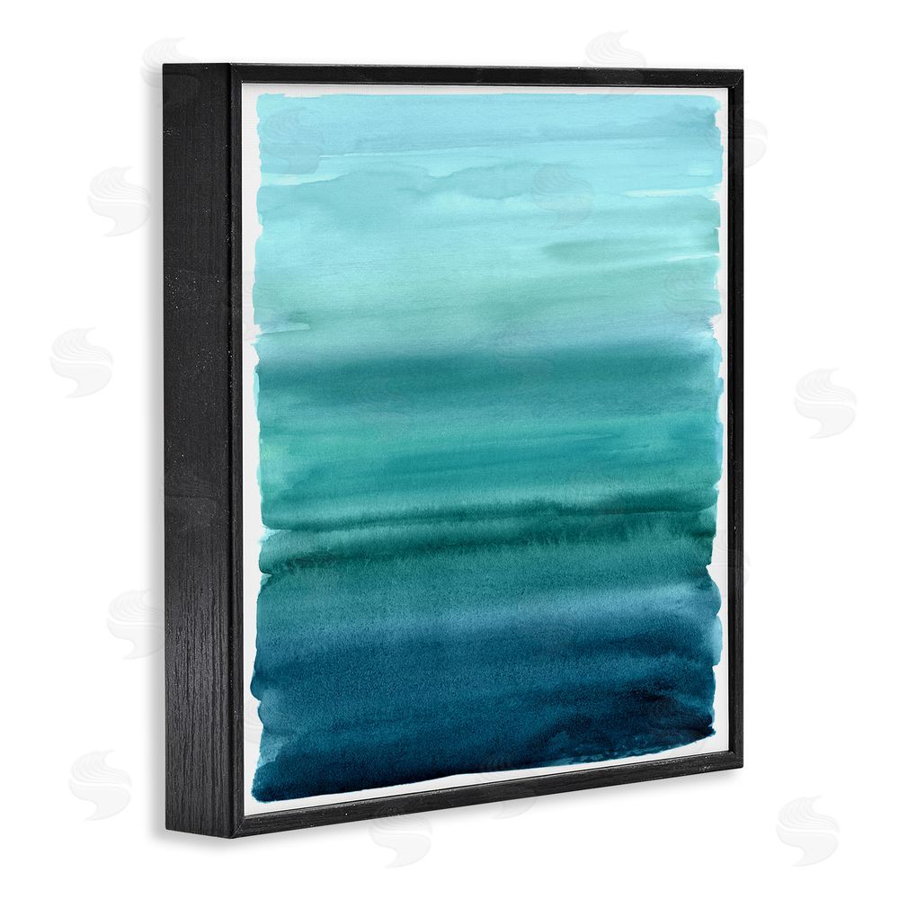 Allie Corbin Aqua Ombre Gradient Black Framed Giclee Wall Art Print