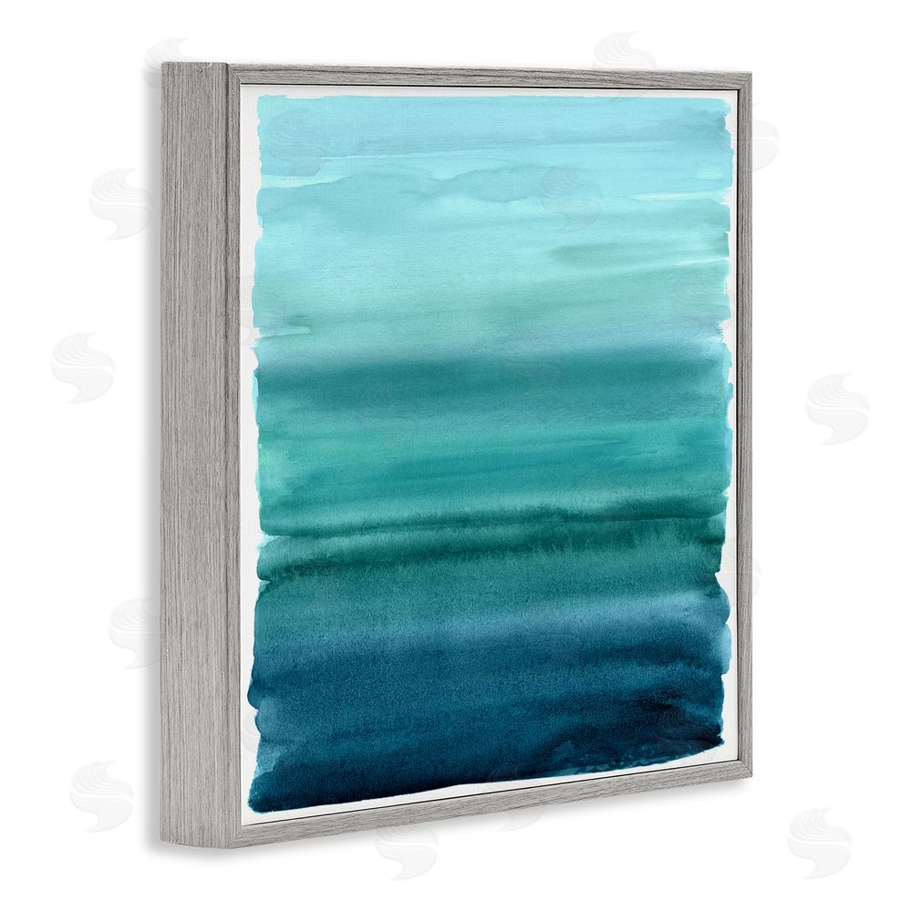 Allie Corbin Aqua Ombre Gradient Gray Framed Giclee Wall Art Print