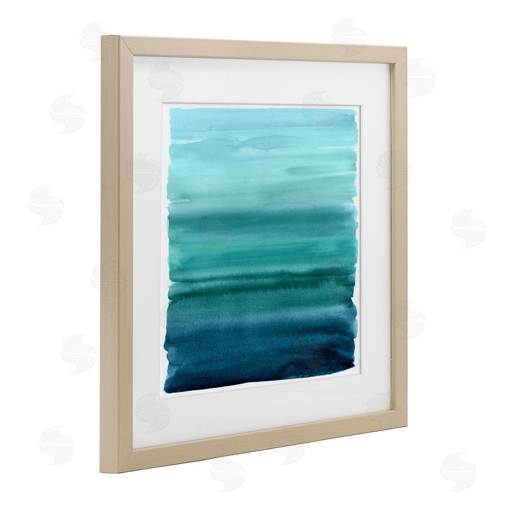 Allie Corbin Aqua Ombre Gradient Brown Framed Print Under Glass Wall Art