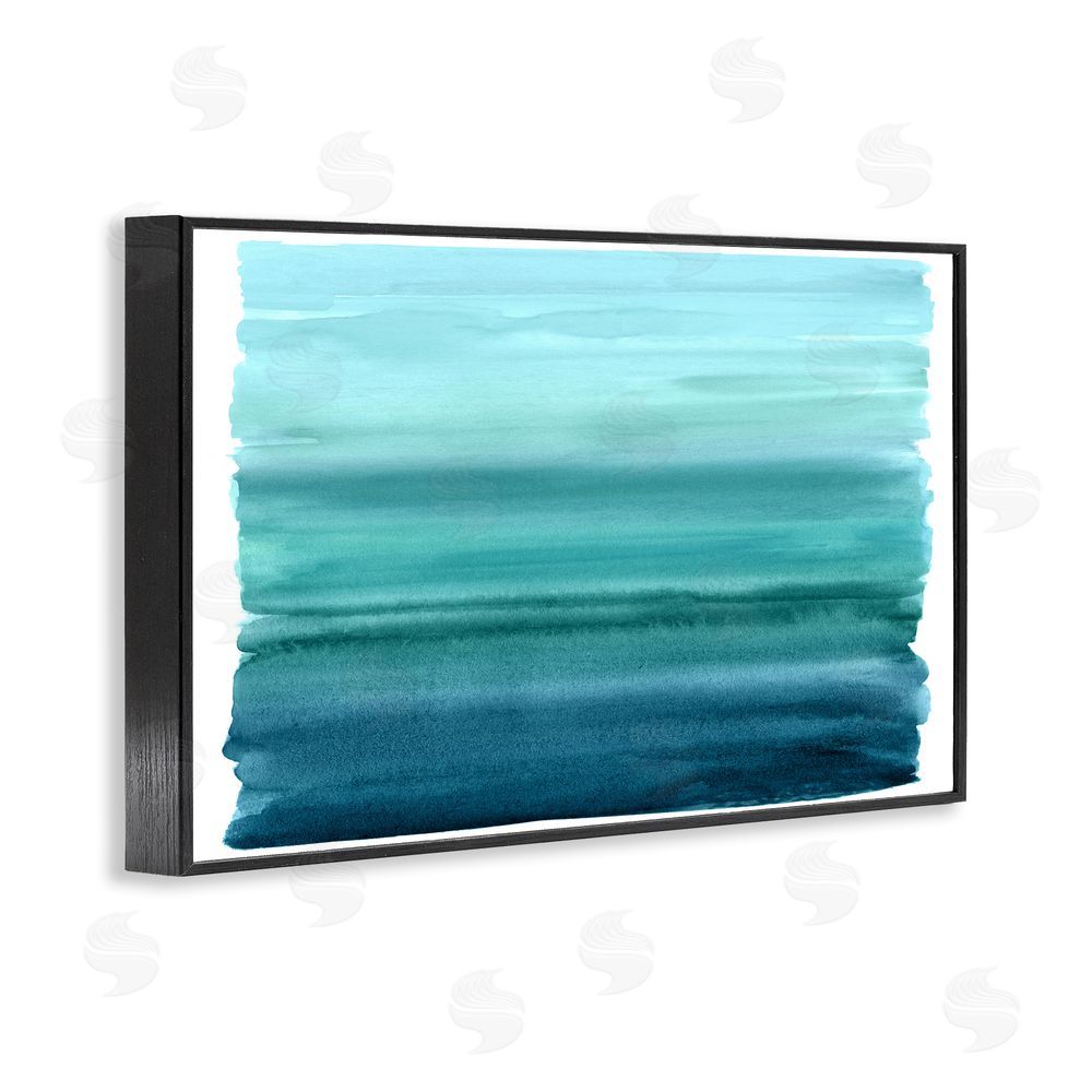 Allie Corbin Ombre Teal Gradient Black Framed Giclee Wall Art Print