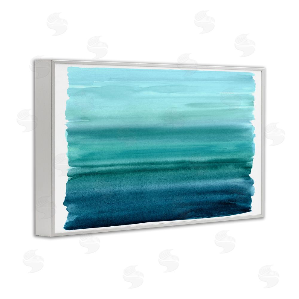 Allie Corbin Ombre Teal Gradient White Framed Giclee Wall Art Print