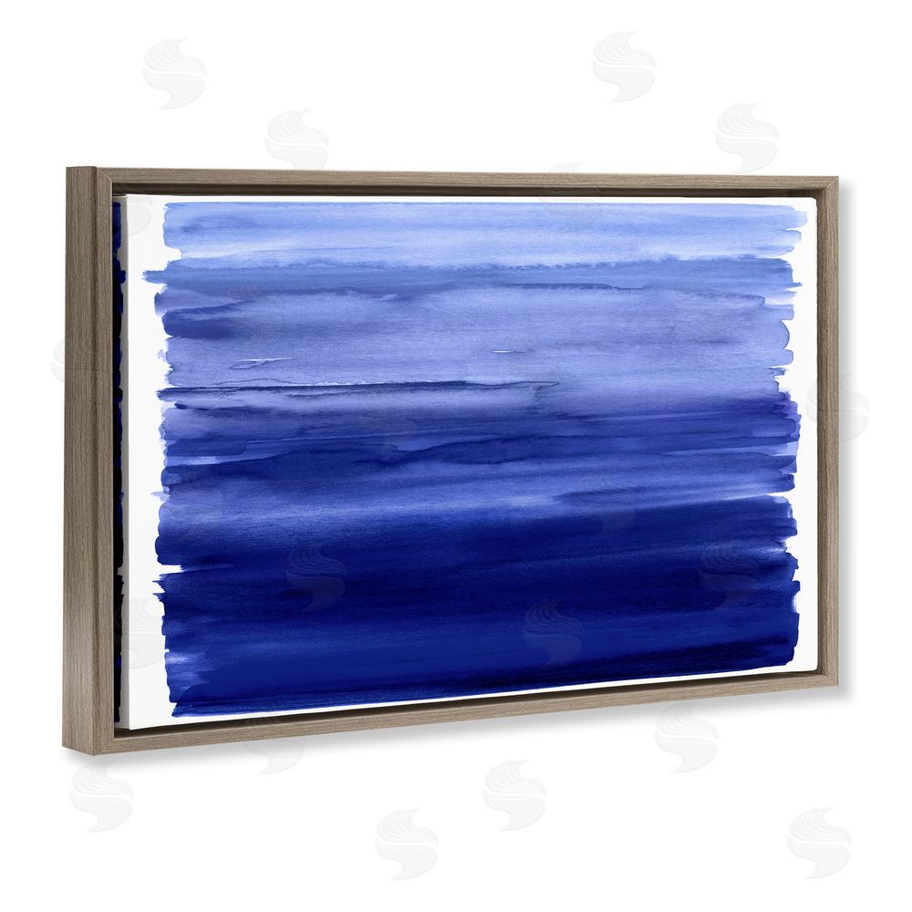 Allie Corbin Oceanic Ombre Blue Brown Floating Frame Canvas Wall Art Print