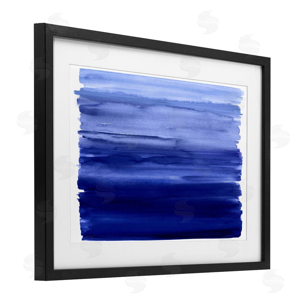 Allie Corbin Oceanic Ombre Blue Black Framed Print Under Glass Wall Art