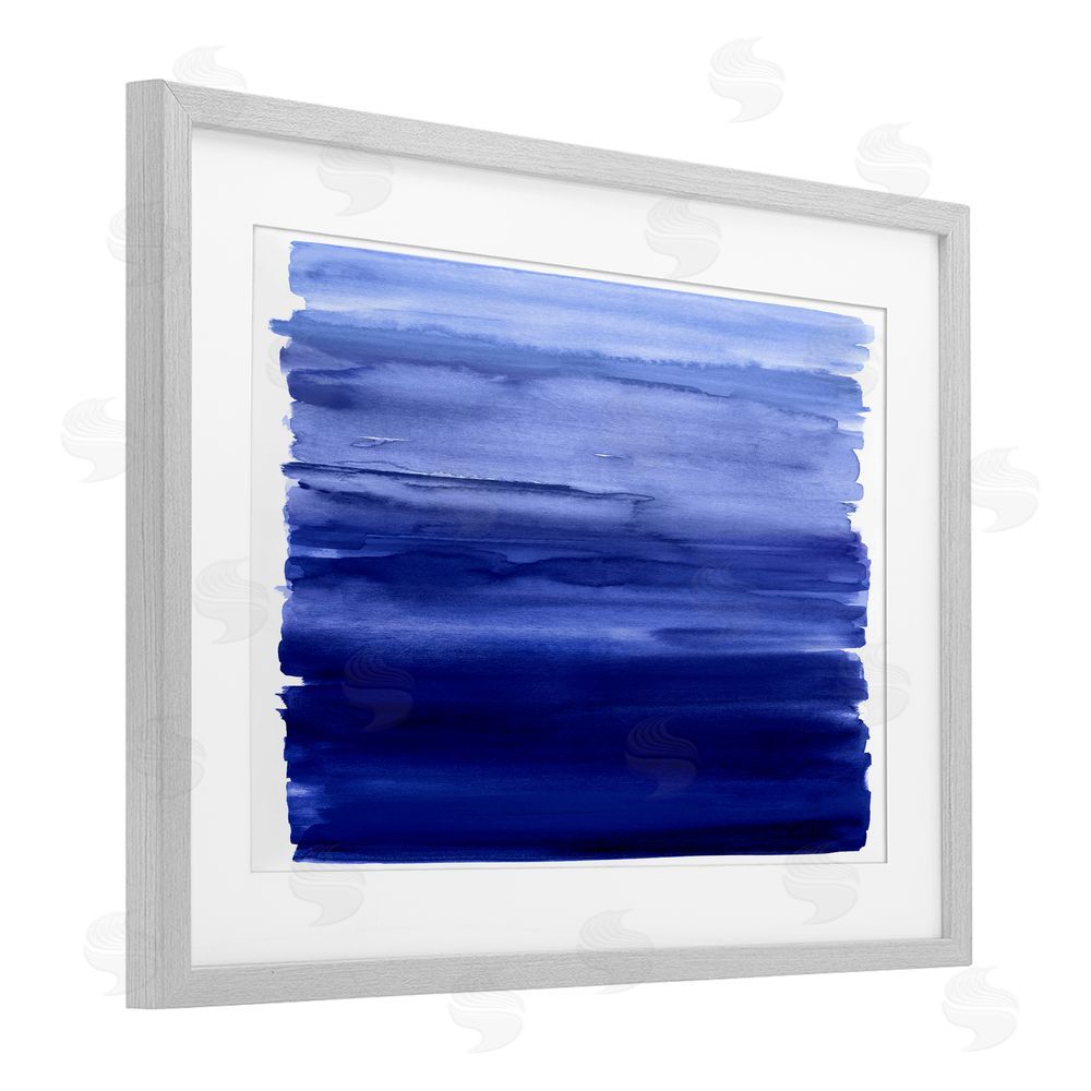 Allie Corbin Oceanic Ombre Blue Gray Framed Print Under Glass Wall Art