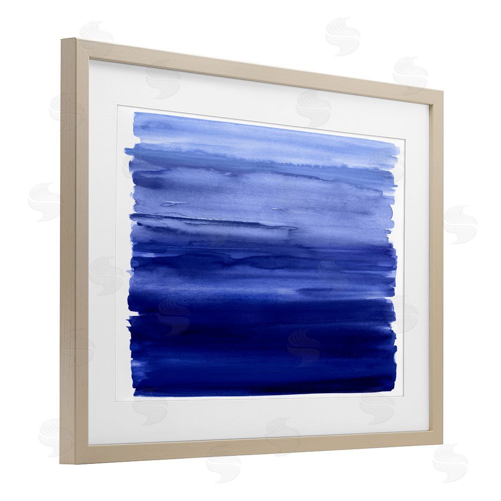 Allie Corbin Oceanic Ombre Blue Brown Framed Print Under Glass Wall Art
