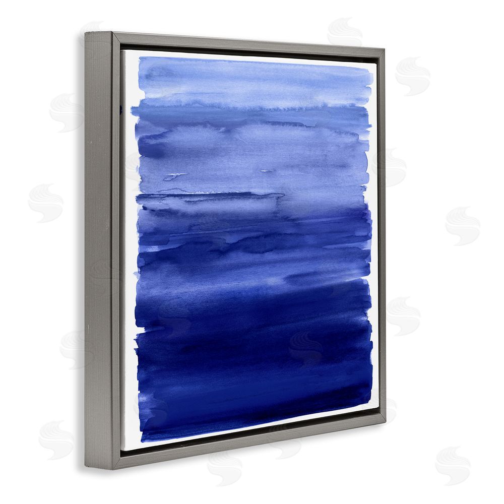 Allie Corbin Indigo Ombre Gradient Gray Floating Frame Canvas Wall Art Print