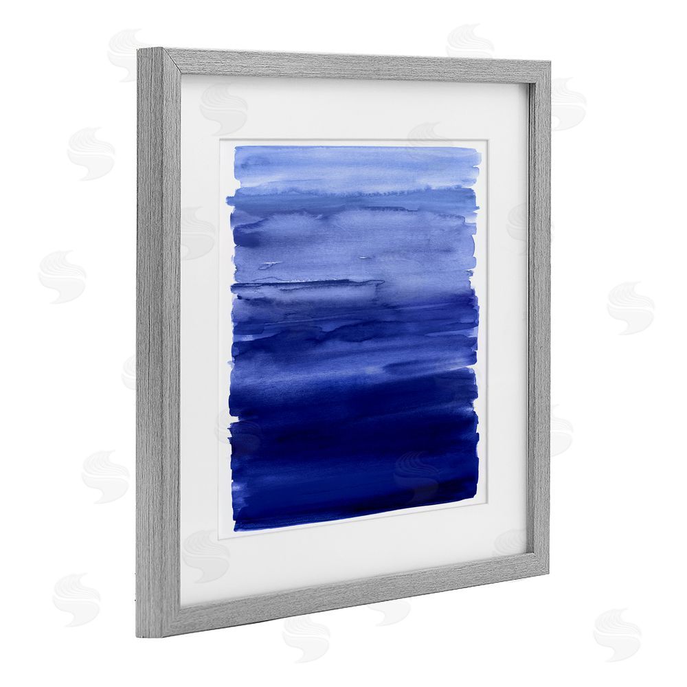 Allie Corbin Indigo Ombre Gradient Gray Framed Print Under Glass Wall Art