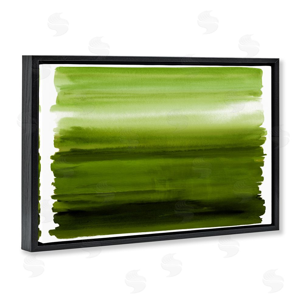 Allie Corbin Ombre Green Gradient Black Floating Frame Canvas Wall Art Print