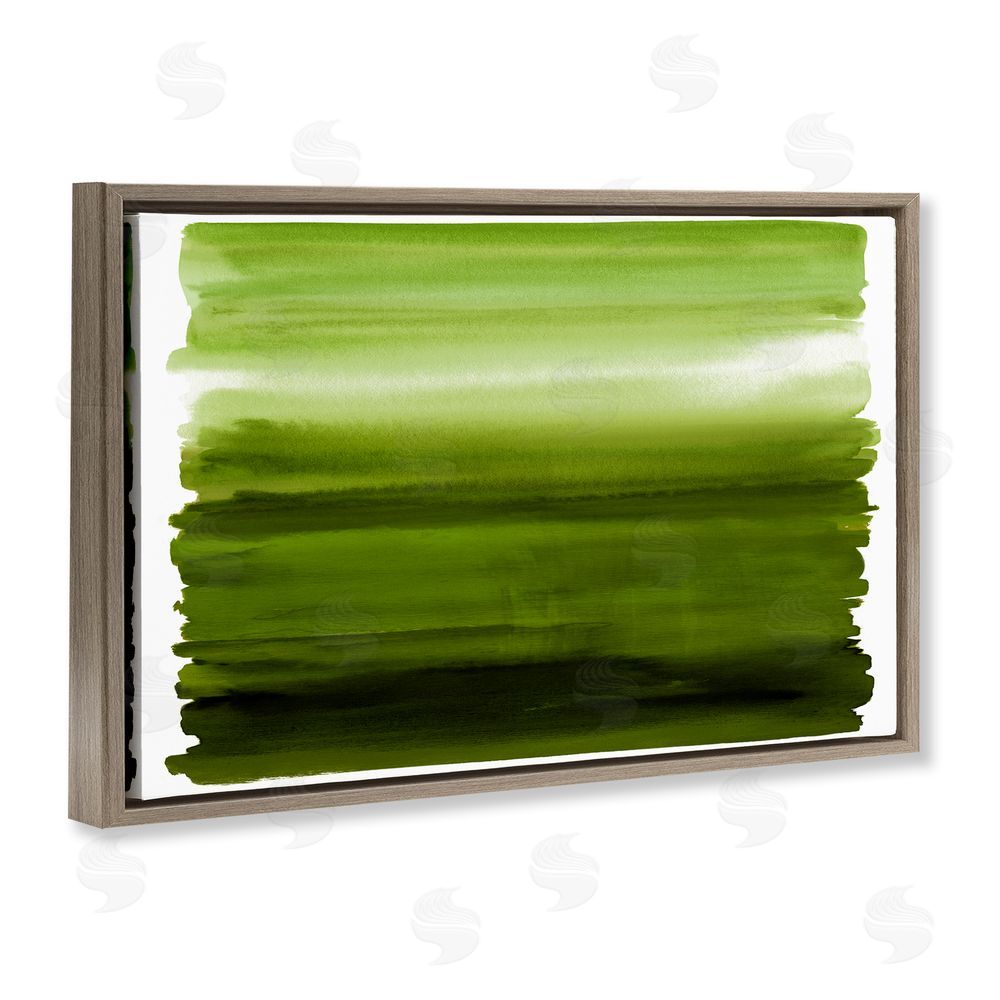 Allie Corbin Ombre Green Gradient Brown Floating Frame Canvas Wall Art Print