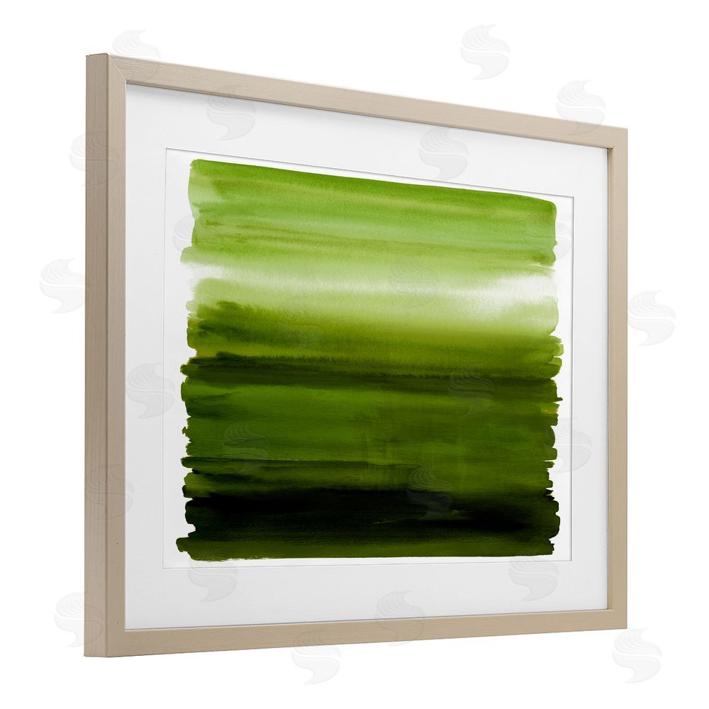 Allie Corbin Ombre Green Gradient Brown Framed Print Under Glass Wall Art