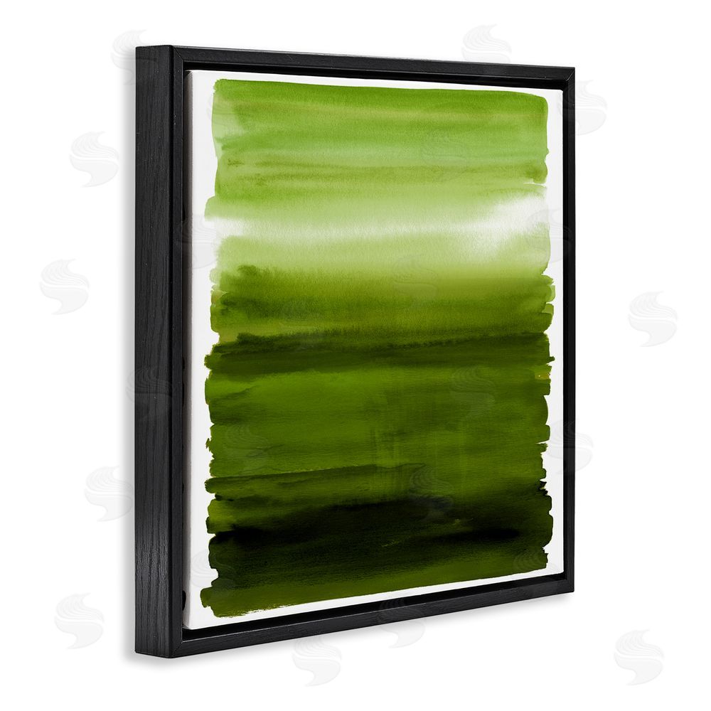 Allie Corbin Earthy Green Ombre Black Floating Frame Canvas Wall Art Print