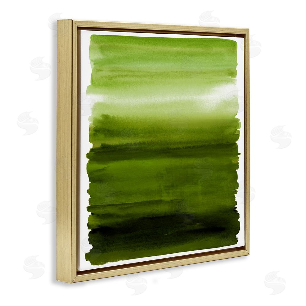 Allie Corbin Earthy Green Ombre Gold Floating Frame Canvas Wall Art Print