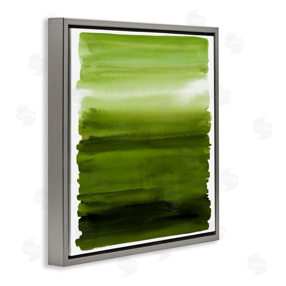 Allie Corbin Earthy Green Ombre Gray Floating Frame Canvas Wall Art Print