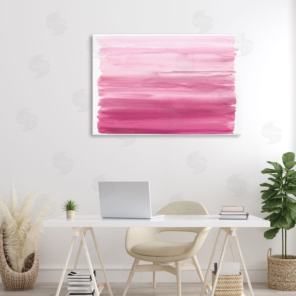 Allie Corbin Ombre Pink Blush Stretched Canvas Wall Art in Room