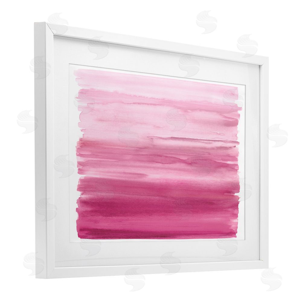 Allie Corbin Ombre Pink Blush White Framed Print Under Glass Wall Art